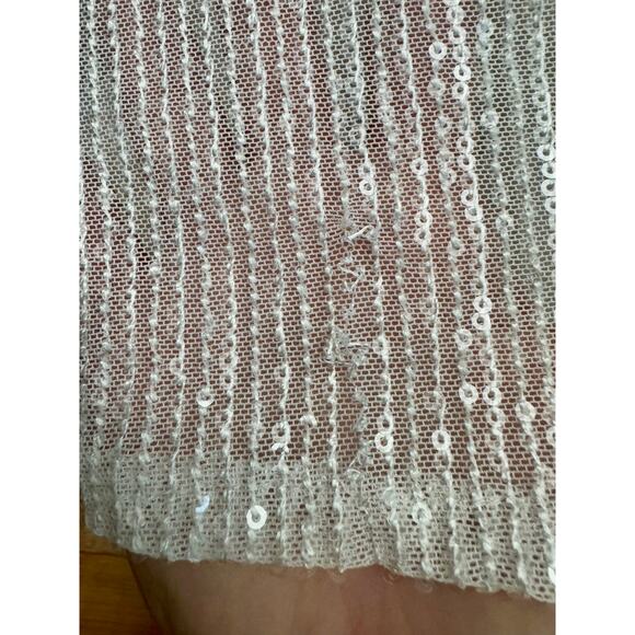 NWT IEENA FOR MAC DUGGAL WHITE SEQUINED ONE SHOULDER TRUMPET GOWN 2 - Picture 10 of 10